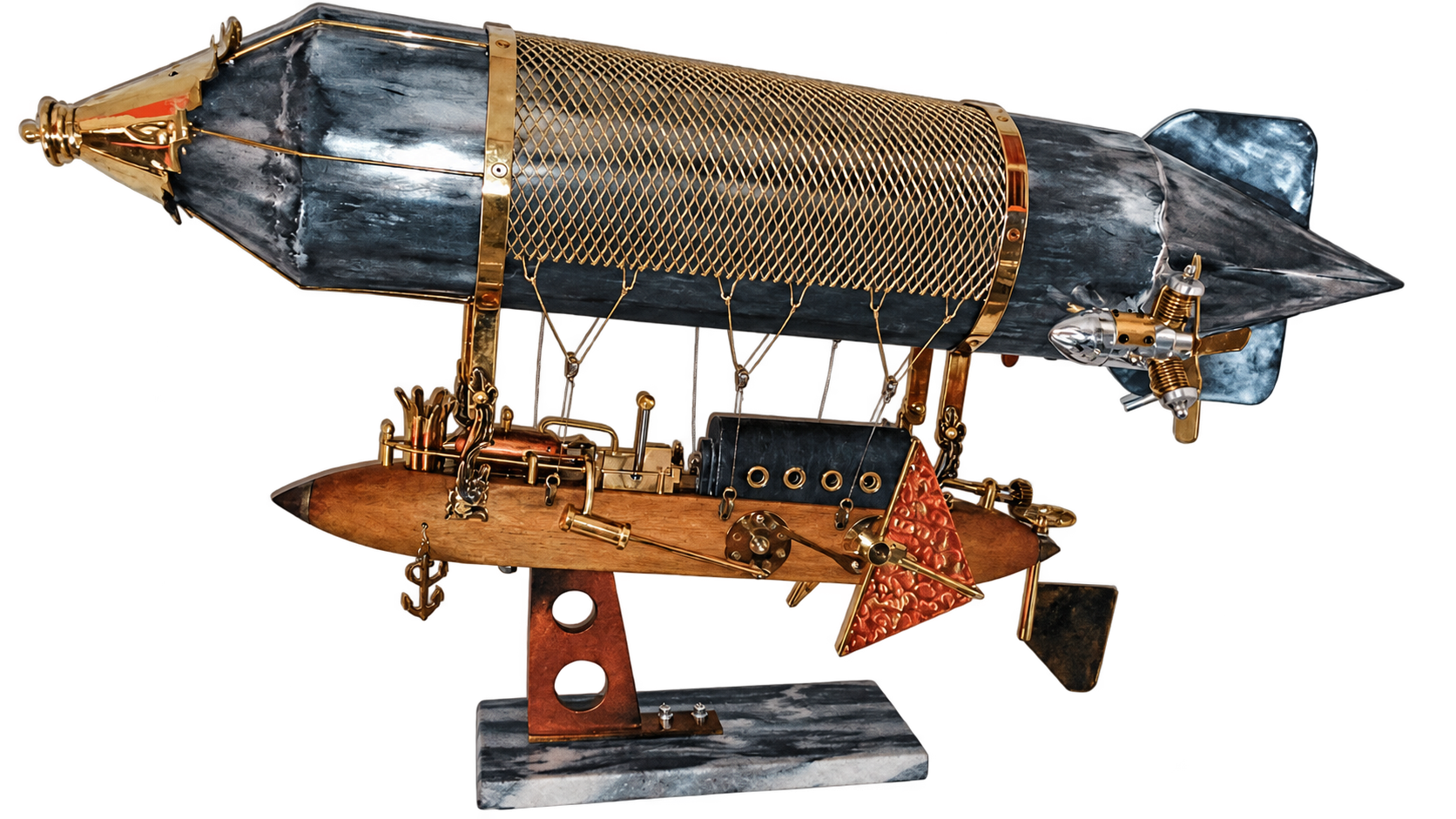 Illustration de l’article : Sculpture Zeppelin inspirée de l’univers steampunk