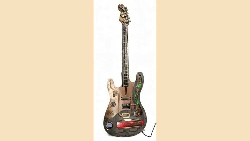 Illustration de l’article : Guitare Fender Stratocaster steampunk